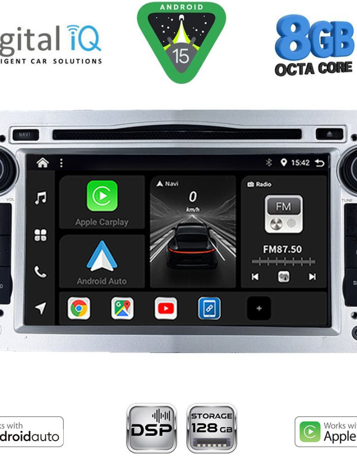 DIGITAL IQ BXF 719SL_CPAA (7" DVD) MULTIMEDIA SYSTEM for OPEL ALL mod. 2004-2012 (SILVER)