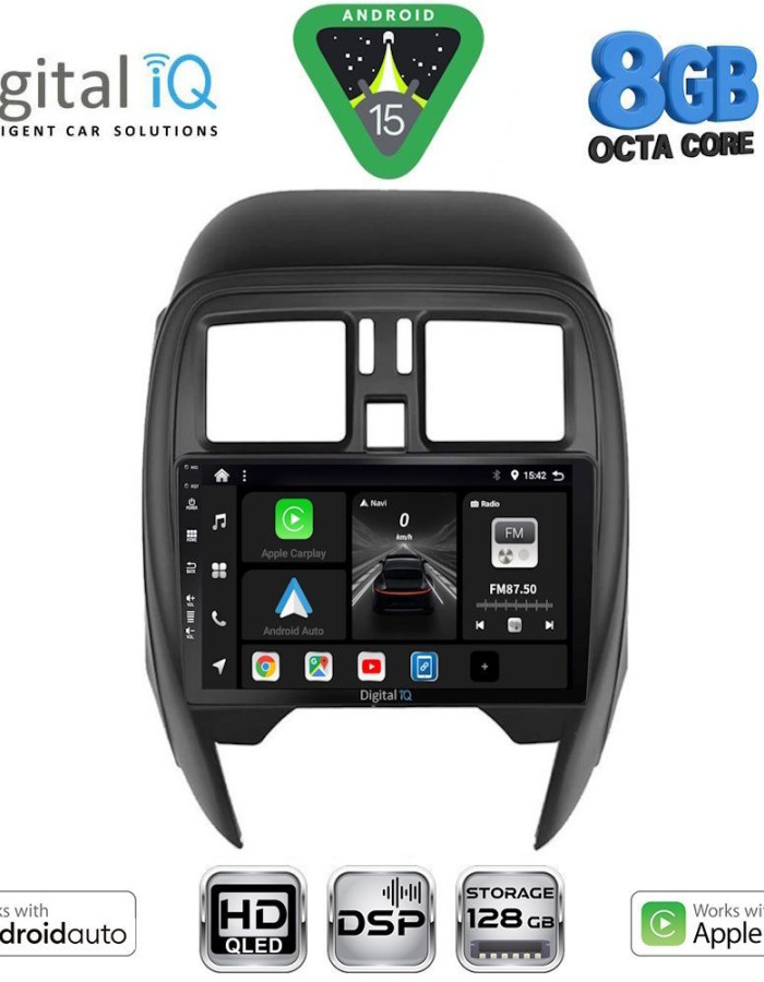 DIGITAL IQ BXF 7451_CPAA (SQUARE) (9inc) MULTIMEDIA TABLET for NISSAN MICRA mod. 2014-2017