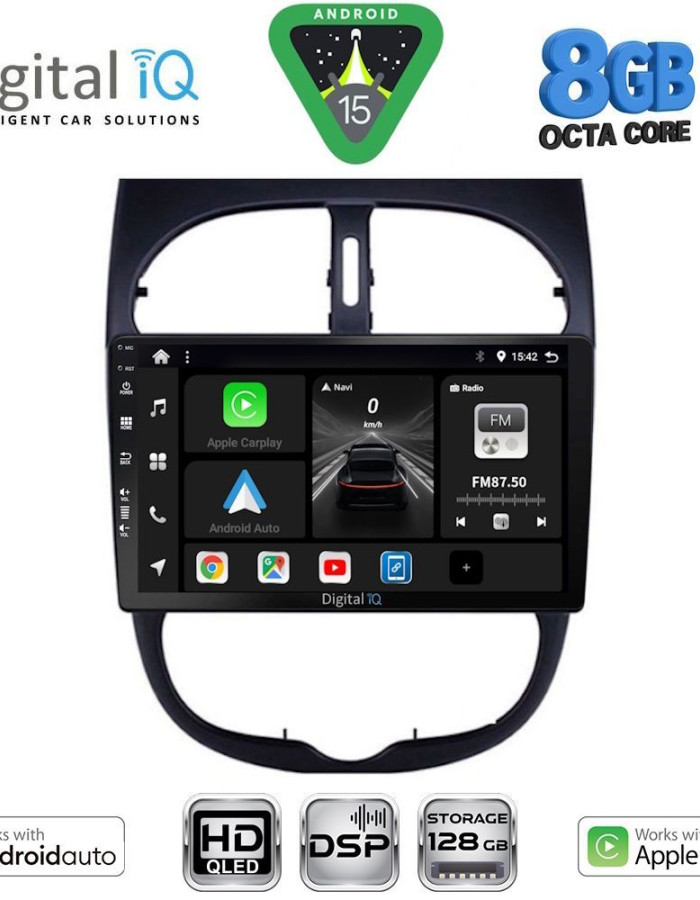 DIGITAL IQ BXF 7506_CPAA (9inc) MULTIMEDIA TABLET for PEUGEOT 206 mod. 1998-2006