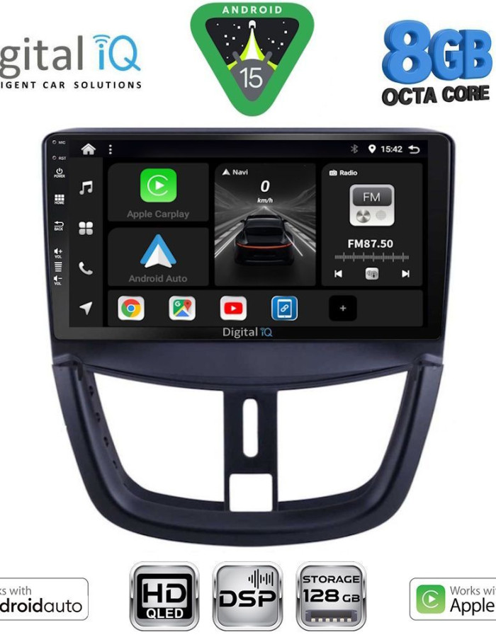 DIGITAL IQ BXF 7507_CPAA (9inc) MULTIMEDIA TABLET for PEUGEOT 207 mod. 2007-2014