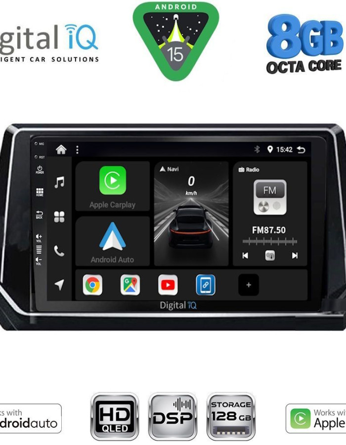 DIGITAL IQ BXF 7509_CPAA (9inc) MULTIMEDIA TABLET for PEUGEOT 208 – 2008 mod. 2021-2026