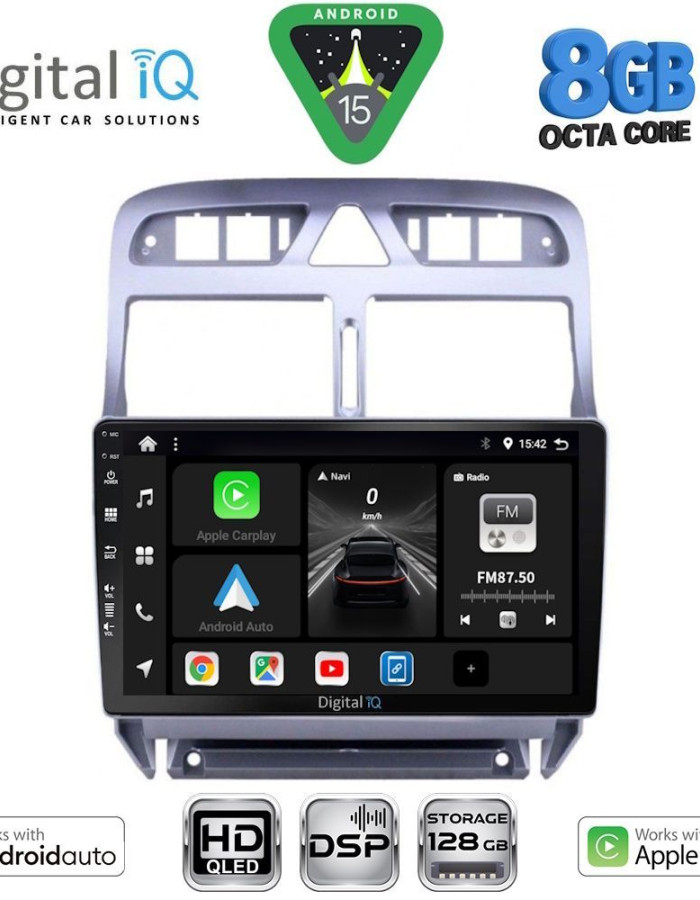 DIGITAL IQ BXF 7512_CPAA (9inc) MULTIMEDIA TABLET for PEUGEOT 307 mod. 2001-2008