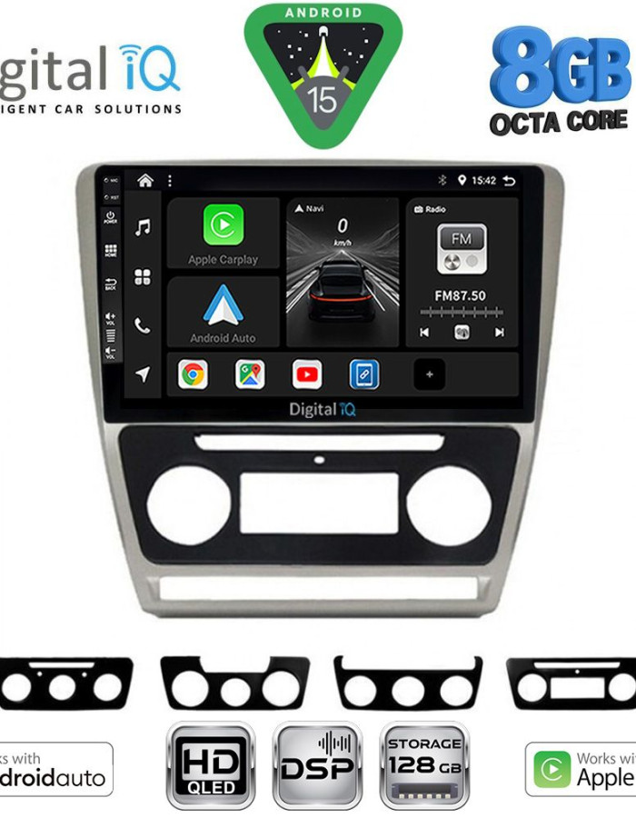 DIGITAL IQ BXF 7595SL_CPAA (10inc) MULTIMEDIA TABLET for SKODA OCTAVIA 5 mod. 2005-2012 (SILVER)