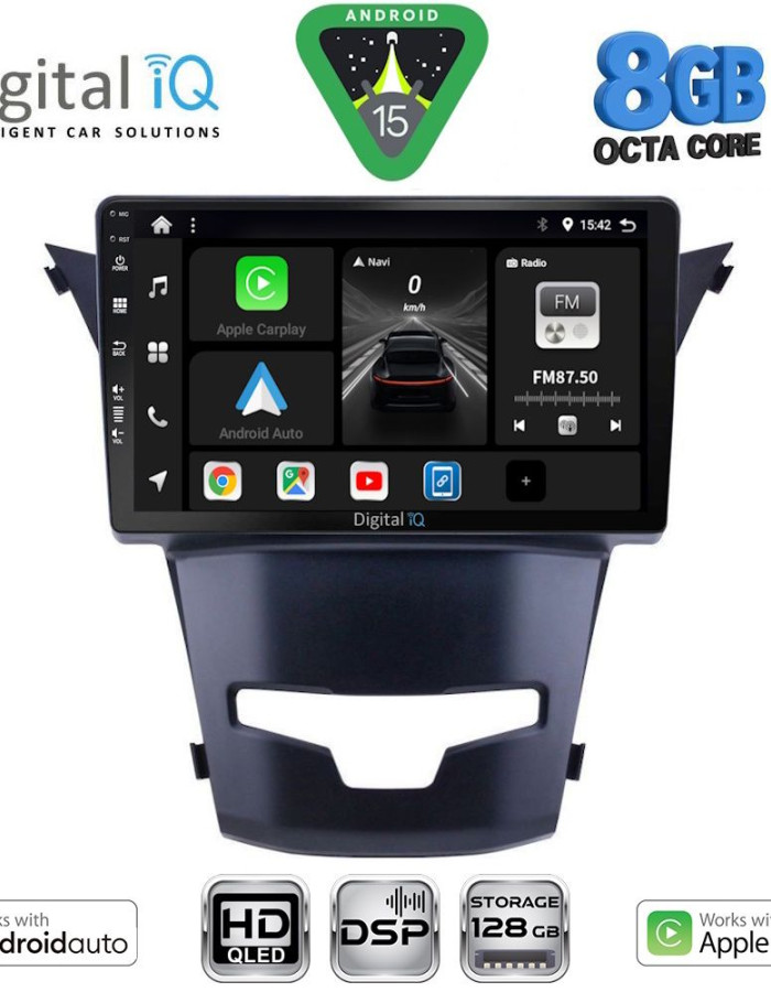 DIGITAL IQ BXF 7653_CPAA (9inc) MULTIMEDIA TABLET for SSANGYONG KORANDO mod. 2014-2019