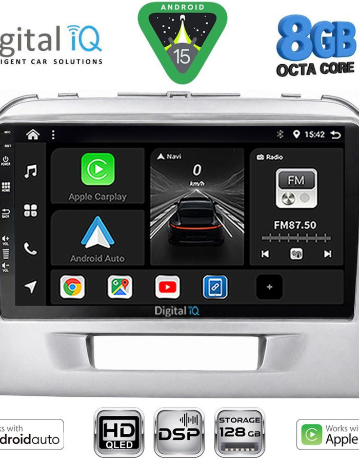 DIGITAL IQ BXF 7697SL_CPAA (9inc) MULTIMEDIA TABLET for SUZUKI VITARA mod. 2016-2025 (SILVER)