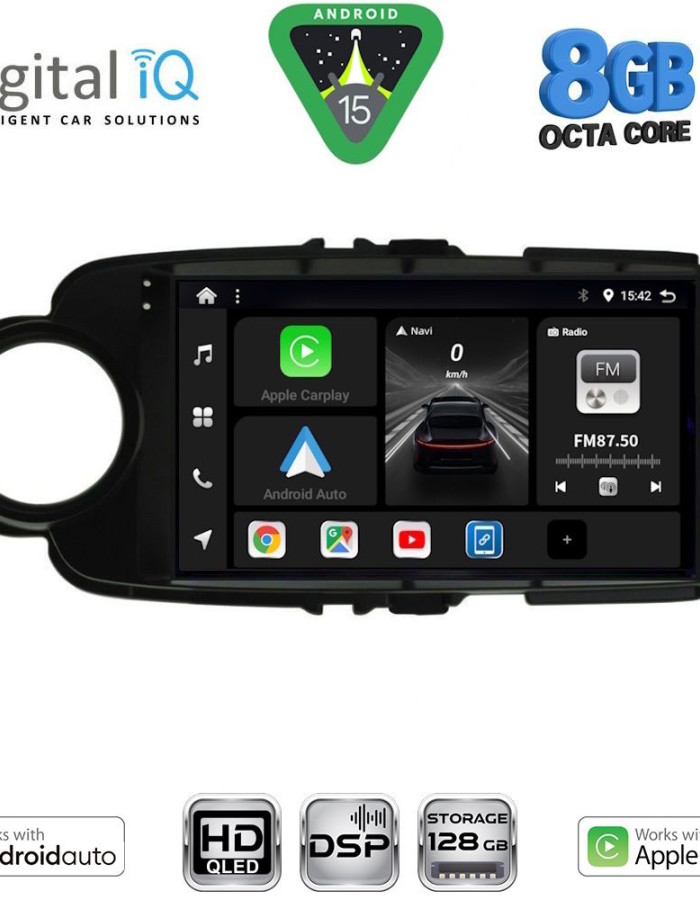 DIGITAL IQ BXF 7737BL_CPAA (9inc) MULTIMEDIA TABLET for TOYOTA YARIS mod. 2011-2015 (BLACK)
