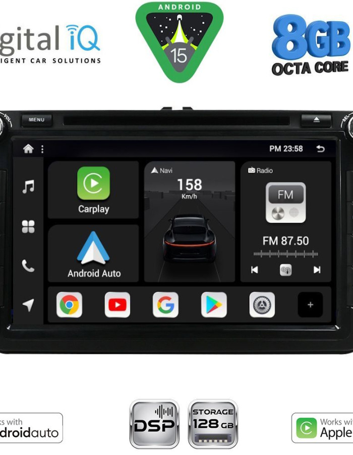 DIGITAL IQ BXF 779_CPAA (8" DVD) MULTIMEDIA SYSTEM for VW – SKODA – SEAT GROUP mod. 2004-2018