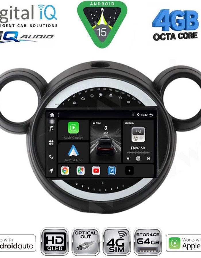 DIGITAL IQ BXK 19065_CPAA (9inc) MULTIMEDIA TABLET for MINI COUNTRYMAN (R60) mod. 2010-2016 - PACEMAN (R61) mod. 2013-2016