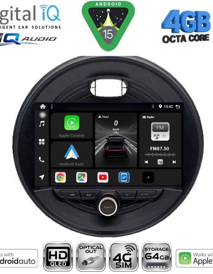 DIGITAL IQ BXK 19066_CPAA (9inc) MULTIMEDIA TABLET for MINI COOPER (F55-56-F57) mod. 2015-2024 - CLUBMAN (F54) mod. 2015-2024 - ROADSTER (F59) mod. 2014- COUNTRYMAN (F60) mod. 2016-2024