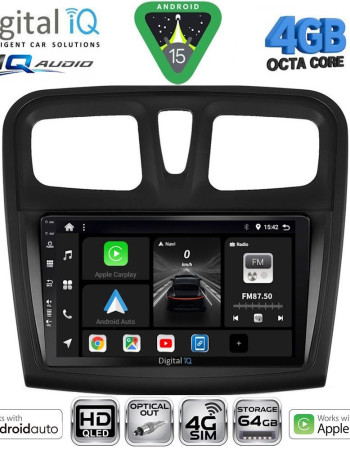 DIGITAL IQ BXK 19108SQ_CPAA (9inc) MULTIMEDIA TABLET for DACIA LOGAN – SANDERO mod. 2012-2019