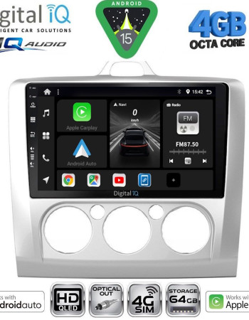 DIGITAL IQ BXK 19156SL_CPAA A/C (9inc) MULTIMEDIA TABLET for FORD FOCUS mod. 2005-2012 (SILVER)