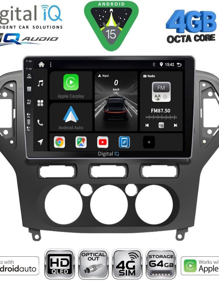 DIGITAL IQ BXK 19162_CPAA A/C (10inc) MULTIMEDIA TABLET for FORD MONDEO mod. 2007-2011