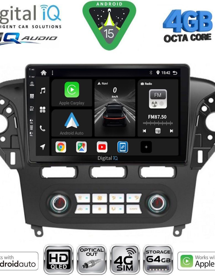 DIGITAL IQ BXK 19163_CPAA CLIMA (10inc) MULTIMEDIA TABLET for FORD MONDEO mod. 2011-2013