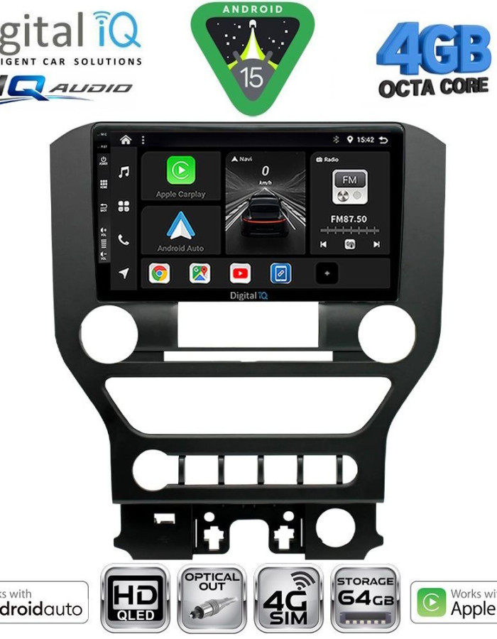 DIGITAL IQ BXK 19166_CPAA 4BUT (9inc) MULTIMEDIA TABLET for FORD MUSTANG mod. 2015-2020