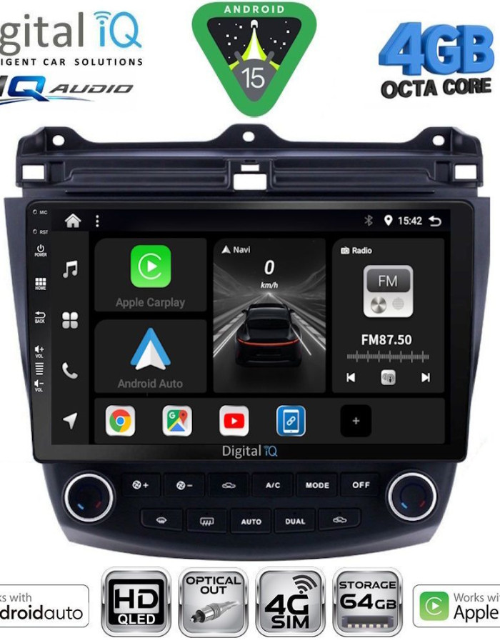 DIGITAL IQ BXK 19182_CPAA (10inc) MULTIMEDIA TABLET for HONDA ACCORD mod. 2003-2007