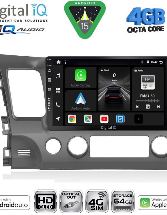 DIGITAL IQ BXK 19188_CPAA (10inc) MULTIMEDIA TABLET for HONDA CIVIC 4D mod. 2006-2012