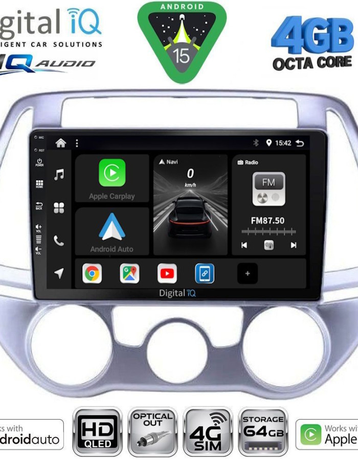 DIGITAL IQ BXK 19227_CPAA A/C (9inc) MULTIMEDIA TABLET for HYUNDAI i20 mod. 2008-2012