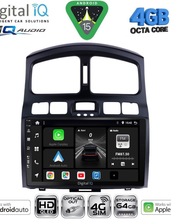 DIGITAL IQ BXK 19236_CPAA (9inc) MULTIMEDIA TABLET for HYUNDAI SANTA FE  mod. 2003-2006