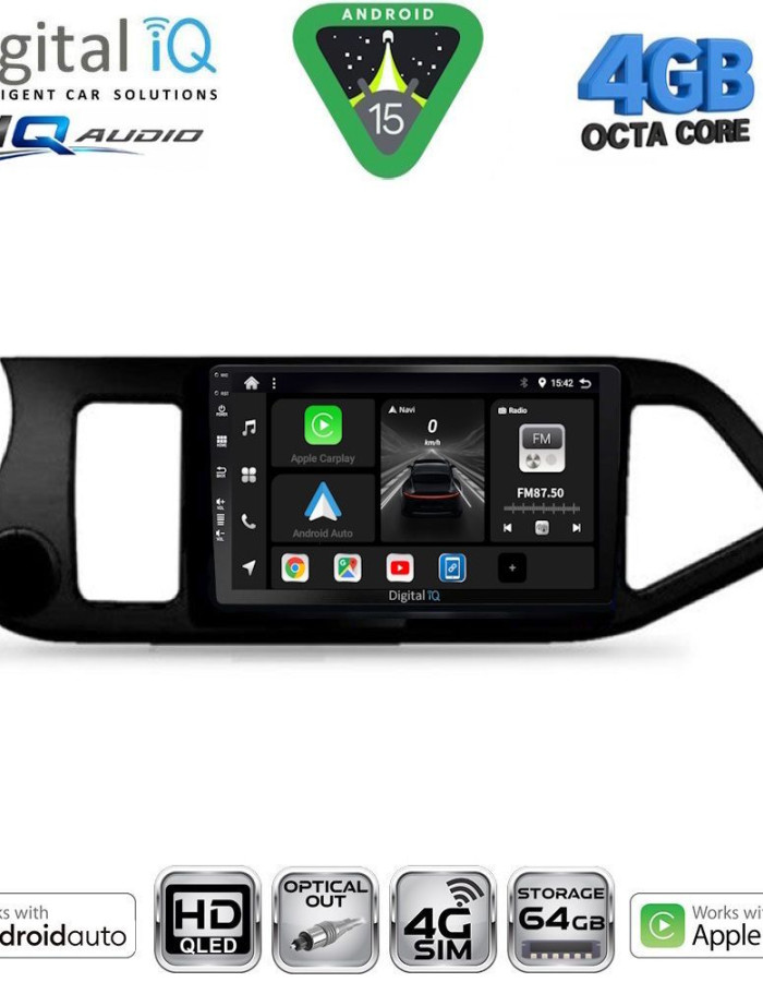 DIGITAL IQ BXK 19308_CPAA (9inc) MULTIMEDIA TABLET for KIA PICANTO mod. 2011-2017