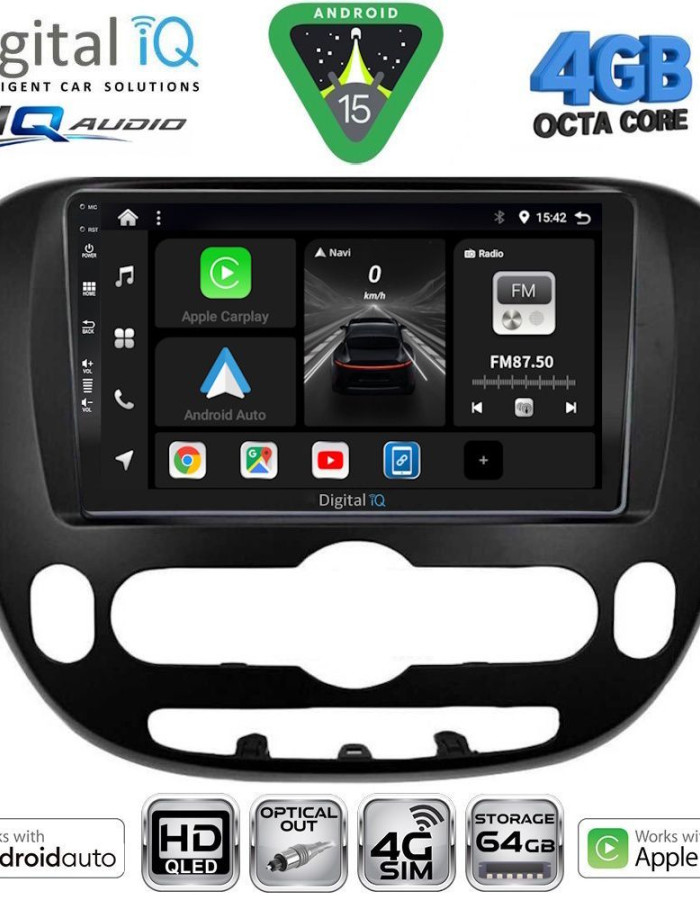 DIGITAL IQ BXK 19321_CPAA (9inc) MULTIMEDIA TABLET for KIA SOUL mod. 2014-2025