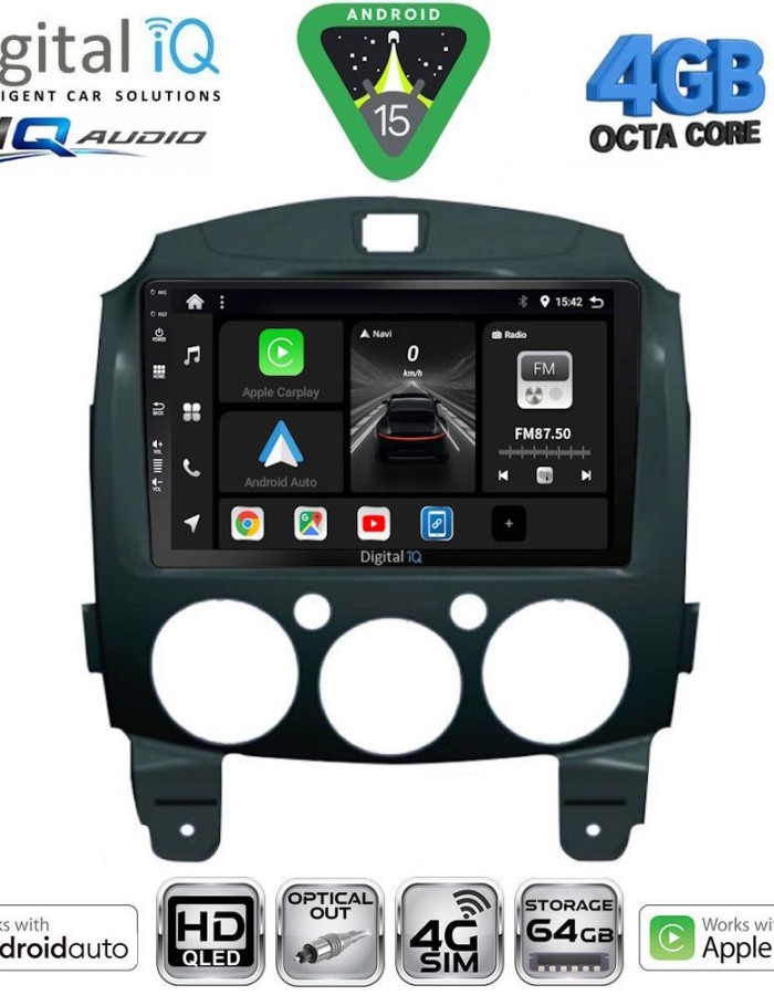 DIGITAL IQ BXK 19361_CPAA (9inc) MULTIMEDIA TABLET for MAZDA 2  mod. 2007-2014