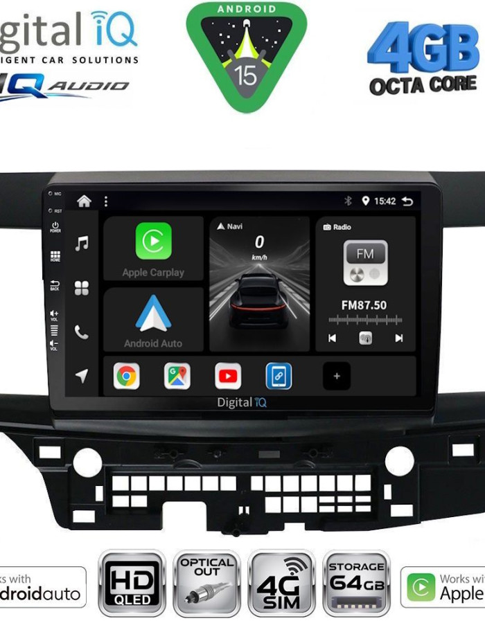 DIGITAL IQ BXK 19434_CPAA (10inc) MULTIMEDIA TABLET for MITSUBISHI LANCER mod. 2008-2017