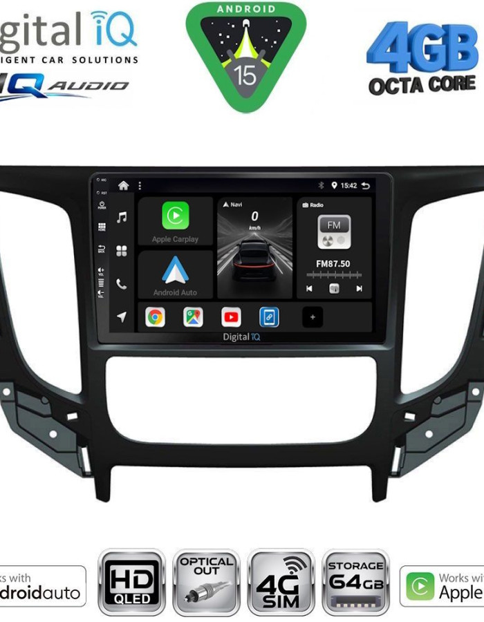 DIGITAL IQ BXK 19437_CPAA CLIMA (9inc) MULTIMEDIA TABLET for MITSUBISHI L200 mod. 2015-2019 with CLIMA