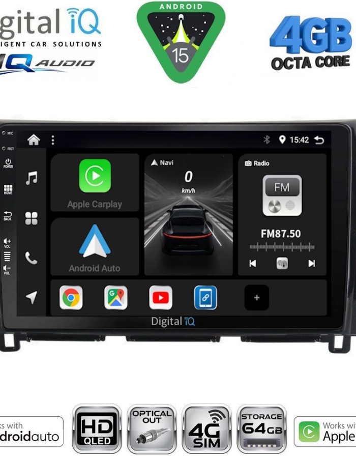DIGITAL IQ BXK 19456_CPAA (10inc) MULTIMEDIA TABLET for NISSAN NAVARA mod. 2016-2025