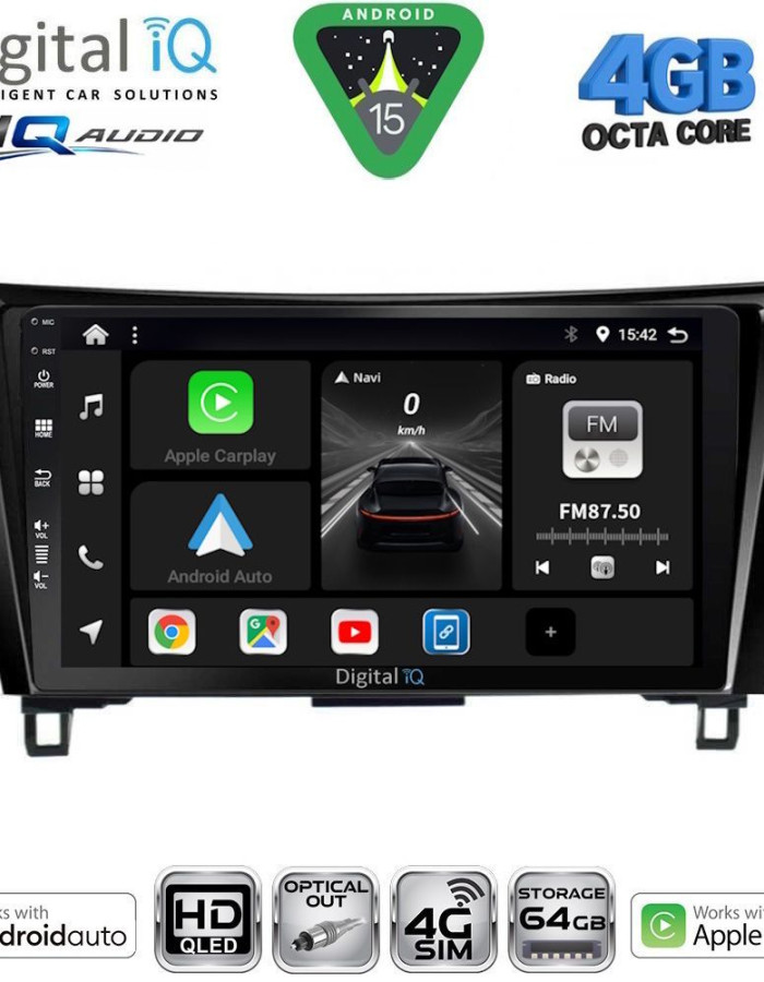 DIGITAL IQ BXK 19468_CPAA (10inc) MULTIMEDIA TABLET for NISSAN QASHQAI - XTRAIL mod. 2014-2021