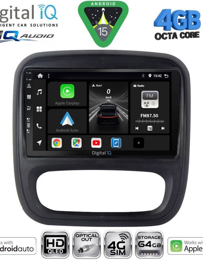 DIGITAL IQ BXK 19499_CPAA (9inc) MULTIMEDIA TABLET for OPEL VIVARO – RENAULT TRAFIC – FIAT TALENDO – NISSAN NV 300 mod. 2014-2019