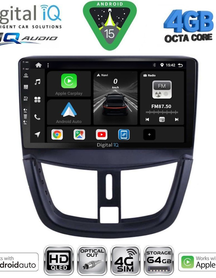 DIGITAL IQ BXK 19507_CPAA (9inc) MULTIMEDIA TABLET for PEUGEOT 207 mod. 2007-2014