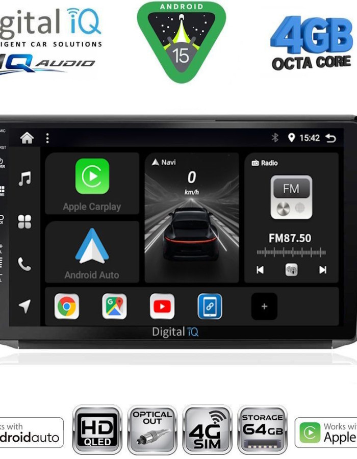 DIGITAL IQ BXK 19508_CPAA (10inc) MULTIMEDIA TABLET for PEUGEOT 208-2008 mod. 2012-2021
