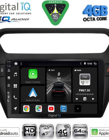 DIGITAL IQ BXK 19511BL_CPAA (9inc) MULTIMEDIA TABLET for CITROEN ELYSEE – PEUGEOT 301 mod. 2013-2026 (BLACK)