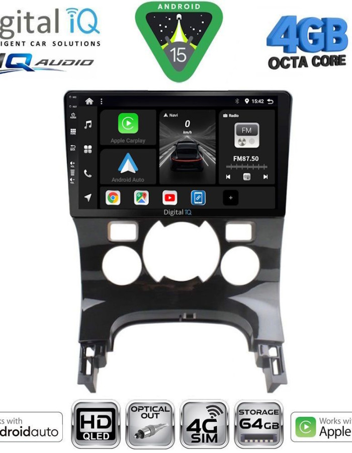DIGITAL IQ BXK 19515_CPAA CLIMA (9inc) MULTIMEDIA TABLET for PEUGEOT 3008 mod. 2008-2016 με CLIMA