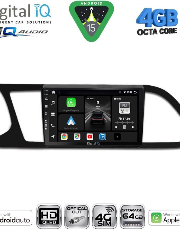 DIGITAL IQ BXK 19575_CPAA (9inc) MULTIMEDIA TABLET for SEAT LEON mod. 2012-2021