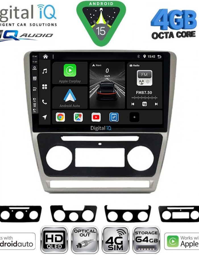 DIGITAL IQ BXK 19595SL_CPAA (10inc) MULTIMEDIA TABLET for SKODA OCTAVIA 5 mod. 2005-2012 (SILVER)