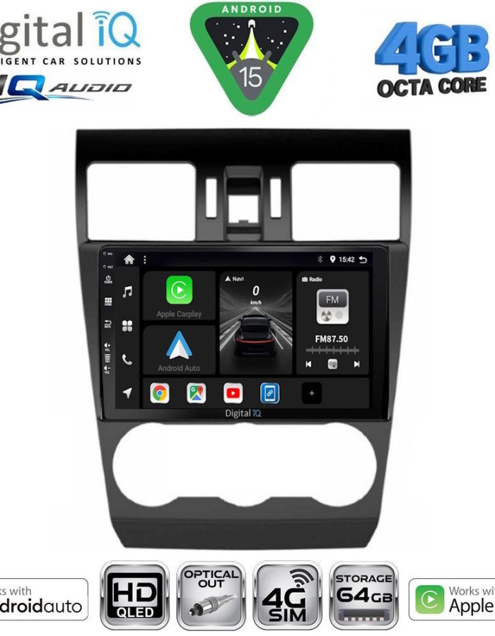 DIGITAL IQ BXK 19663_CPAA (9inc) MULTIMEDIA TABLET for SUBARU FORESTER - IMPREZA - XV mod. 2013-2019