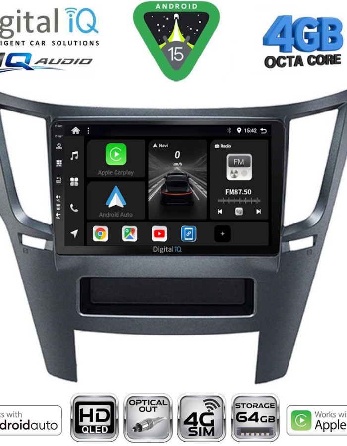 DIGITAL IQ BXK 19667_CPAA (9inc) MULTIMEDIA TABLET for SUBARU LEGACY - OUTBACK mod. 2009-2014