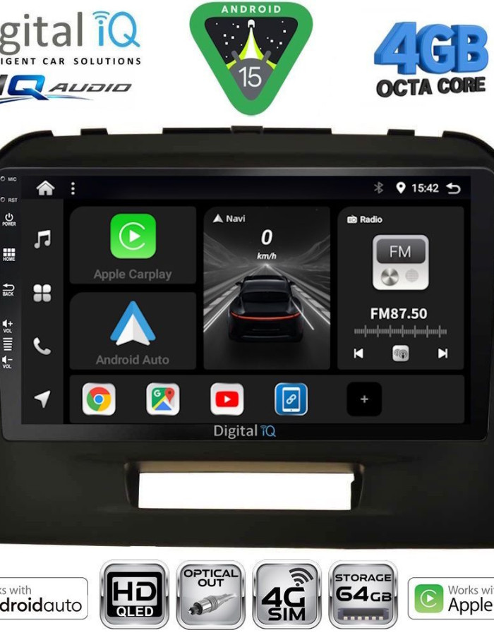 DIGITAL IQ BXK 19697BL_CPAA (9inc) MULTIMEDIA TABLET for SUZUKI VITARA mod. 2016-2025 (BLACK)
