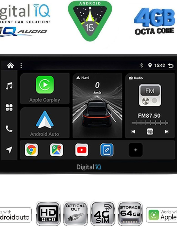DIGITAL IQ BXK 19704BL_CPAA (9inc) MULTIMEDIA TABLET for TOYOTA AVENSIS (T25) mod. 2003-2009 (BLACK)
