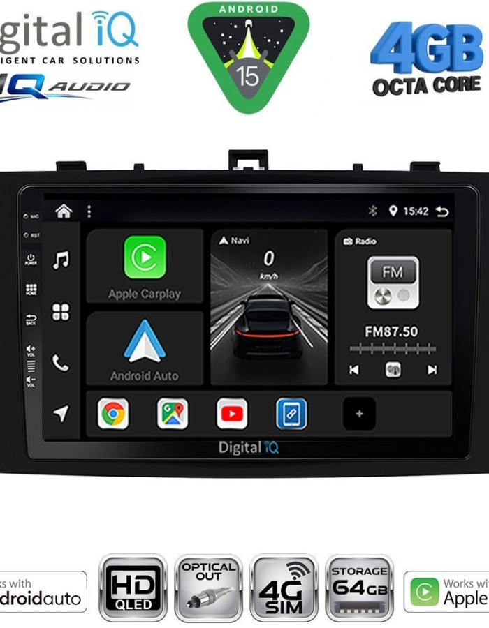 DIGITAL IQ BXK 19705BL_CPAA (9inc) MULTIMEDIA TABLET for TOYOTA AVENSIS (T27) mod. 2009-2015 (BLACK)