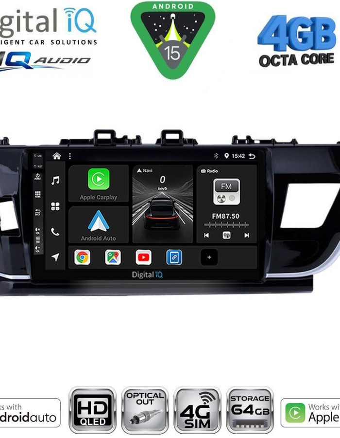 DIGITAL IQ BXK 19714BIG_CPAA (10inc) MULTIMEDIA TABLET for TOYOTA COROLLA mod. 2013-2016