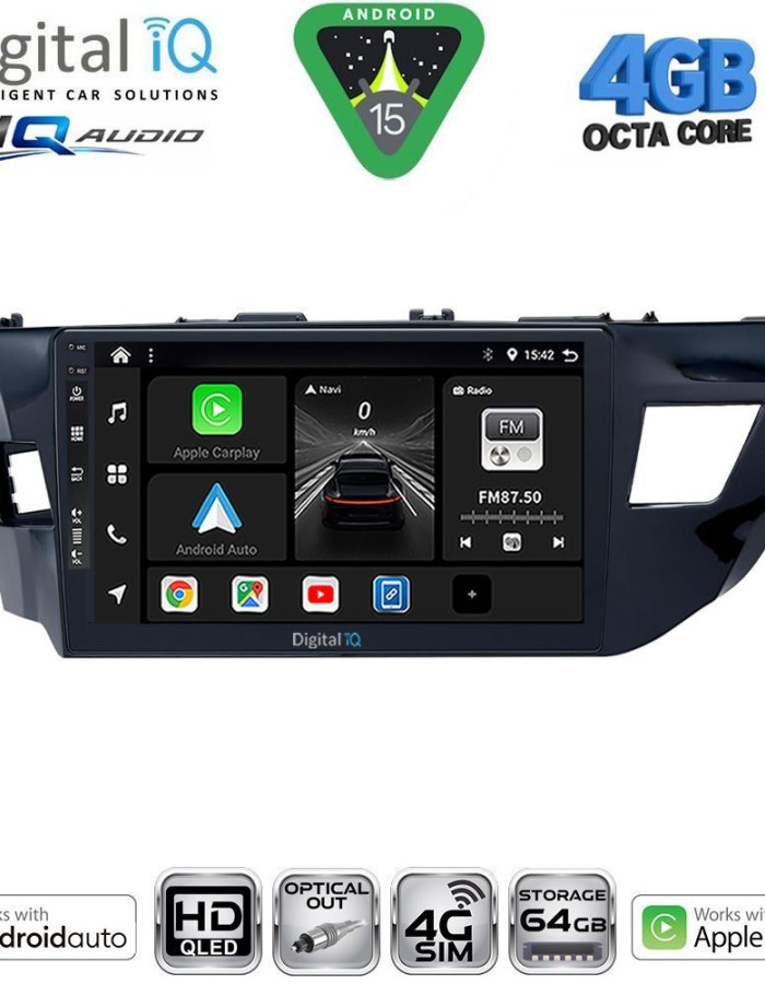 DIGITAL IQ BXK 19714MD_CPAA (10inc) MULTIMEDIA TABLET for TOYOTA COROLLA mod. 2013-2016