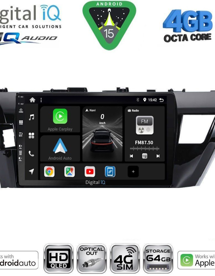 DIGITAL IQ BXK 19714SM_CPAA (10inc) MULTIMEDIA TABLET for TOYOTA COROLLA mod. 2013-2016
