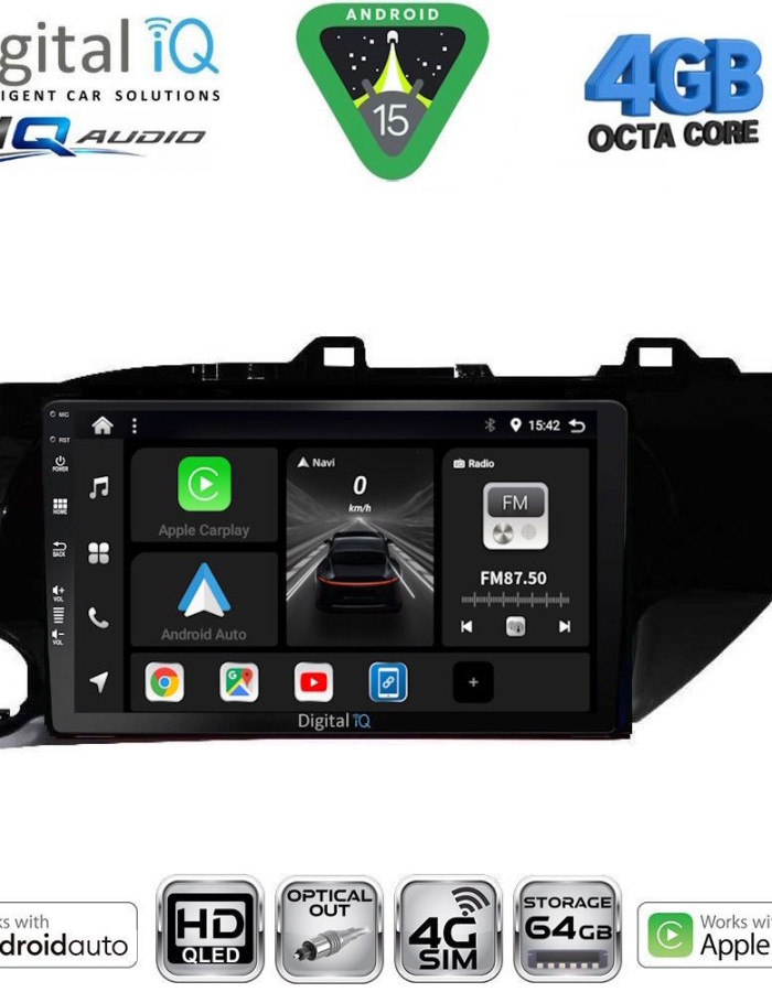 DIGITAL IQ BXK 19721_CPAA (10inc) MULTIMEDIA TABLET for TOYOTA HILUX mod. 2017-2026