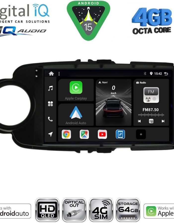 DIGITAL IQ BXK 19737BL_CPAA (9inc) MULTIMEDIA TABLET for TOYOTA YARIS mod. 2011-2015 (BLACK)