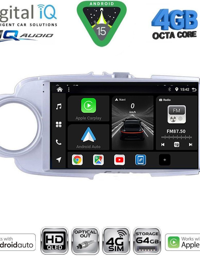 DIGITAL IQ BXK 19737SL_CPAA (9inc) MULTIMEDIA TABLET for TOYOTA YARIS mod. 2011-2015 (SILVER)