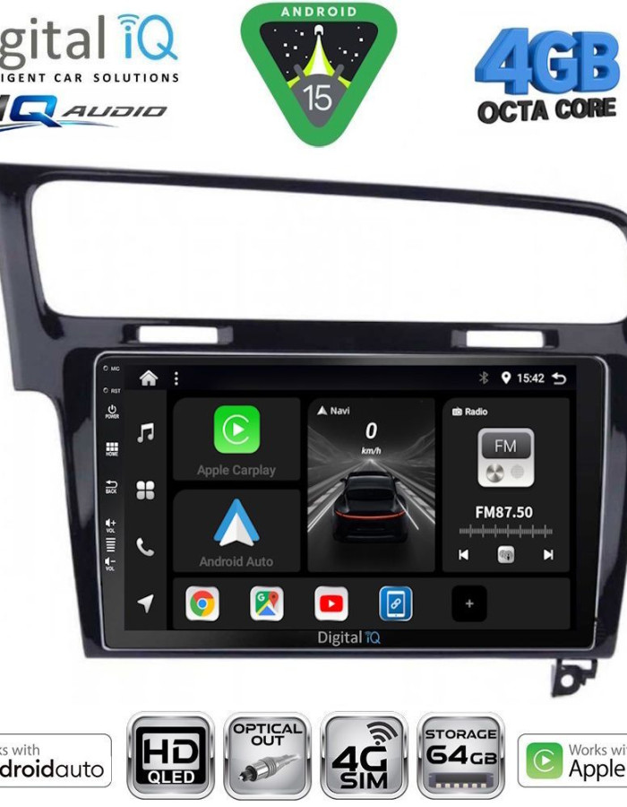 DIGITAL IQ BXK 19747_CPAA (10inc) MULTIMEDIA TABLET for VW GOLF 7 mod. 2013-2020