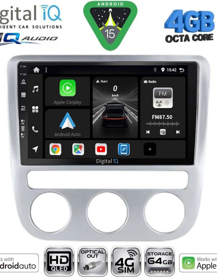 DIGITAL IQ BXK 19752_CPAA CLIMA (9inc) MULTIMEDIA TABLET for VW EOS mod. 2006-2016 - SCIROCCO mod. 2008-2010