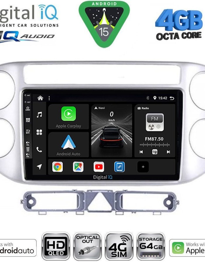 DIGITAL IQ BXK 19759SL_CPAA (9inc) MULTIMEDIA TABLET for VW TIGUAN mod. 2004-2011 (SILVER)